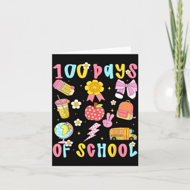 100 Days Of School Rainbow Bow Book Teacher Girl W Kort (Framsida)