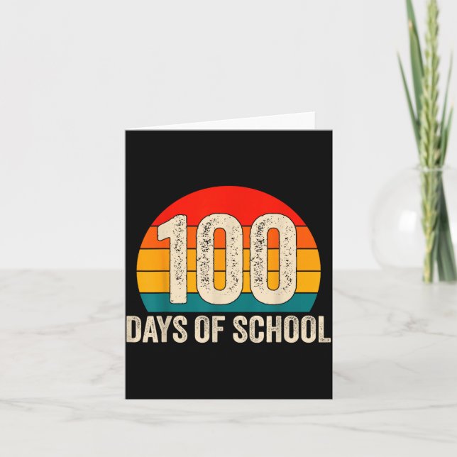 100 Days Of School Retro Teachers Boys 100th Day O Kort (Framsida)