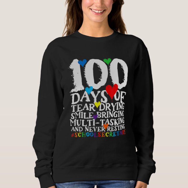 100 Days Of School  School Secretary T Shirt (Framsida)