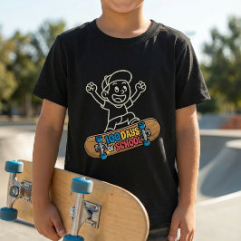 100 Days of School Skateboarder Boy's Skater T Shirt