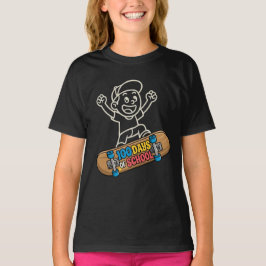 100 Days of School Skateboarder Girl's Skater T Shirt