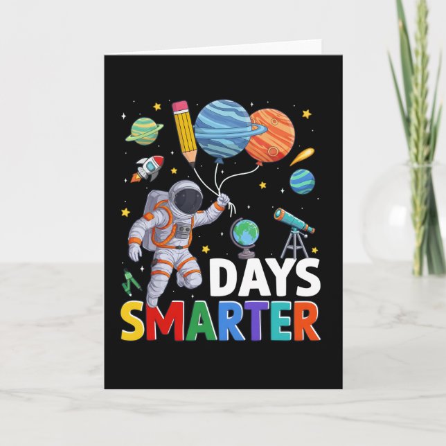 100 Days of School Smarter Astronaut Space Kort (Framsida)
