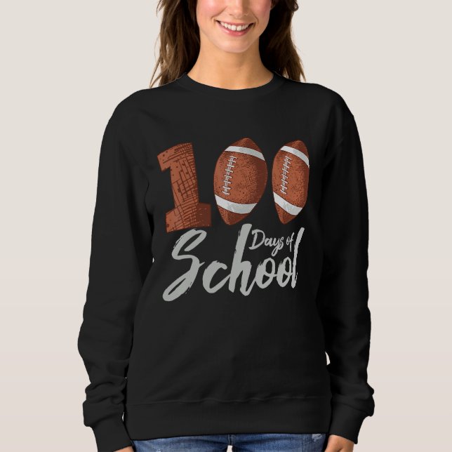 100 Days of School Sports Ball Lineman American Fo T Shirt (Framsida)