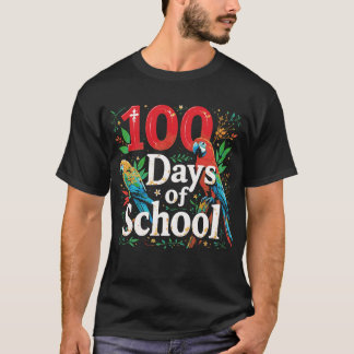 100 Days of School squad bird Student Parrot Zoo T Shirt