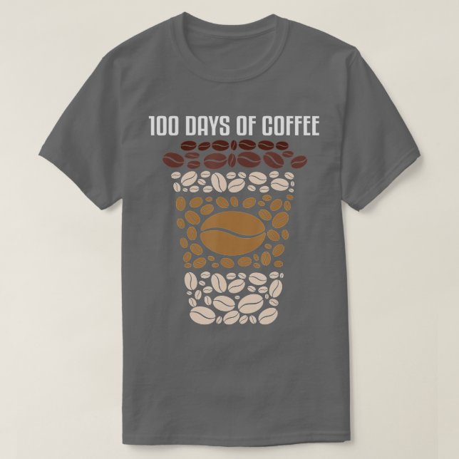 100 days of school teacher coffee 100th day of sch t shirt (Design framsida)