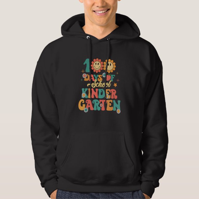 100 Days Of School Teachers Women Girls Happy 100t Hoodie (Framsida)