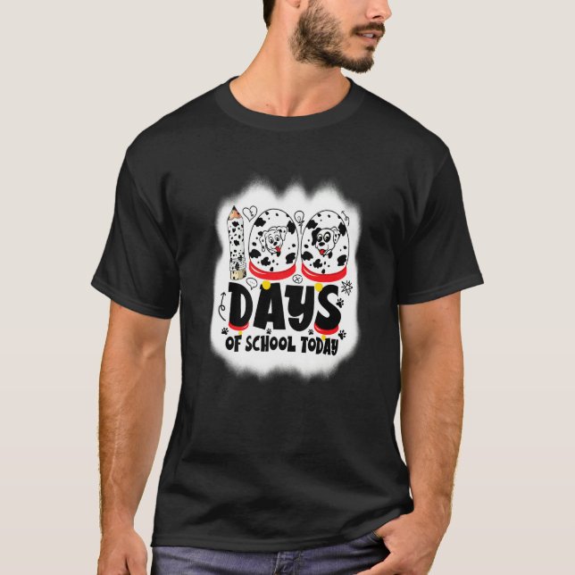 100 Days of School Today 100 Days School Dalmatian T Shirt (Framsida)
