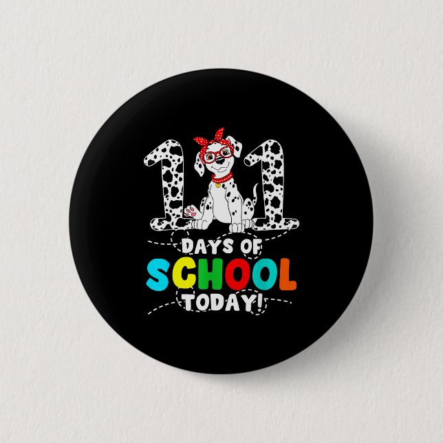 100 Days Of School Today Cute Dog Teacher Student  Knapp (Framsida)