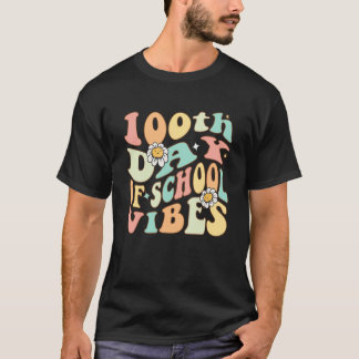 100 Days Of School Vibes 100th Day Of School Retro T Shirt