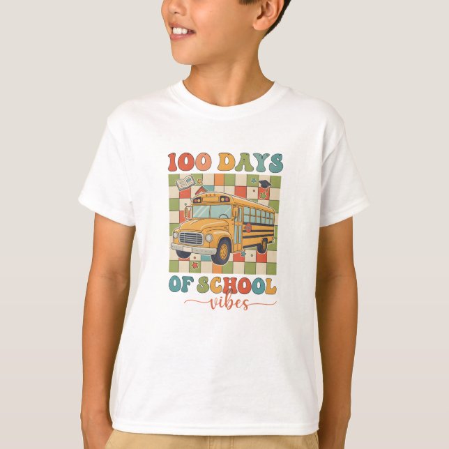 100 Days Of School Vibes T Shirt (Framsida)