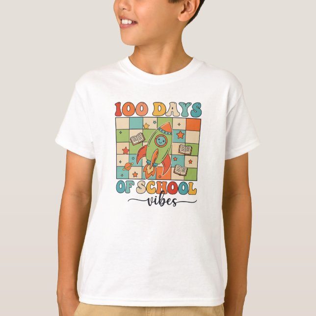 100 Days Of School Vibes T Shirt (Framsida)