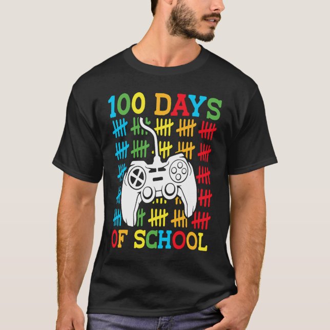 100 Days of School Video Games Controller Gaming K T Shirt (Framsida)