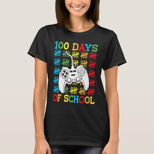 100 Days of School Video Games Controller Gaming K T Shirt (Framsida)
