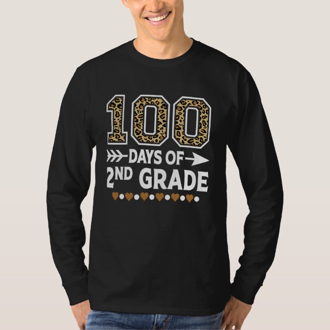 100 Days Of Second Grade Teacher 100th Day Of Scho T Shirt (Framsida)