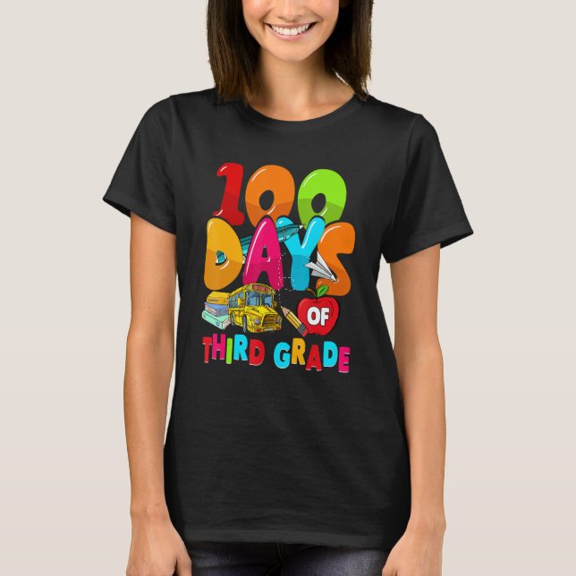 100 Days Of Third Grade 100th Day Student Teacher T Shirt (Framsida)