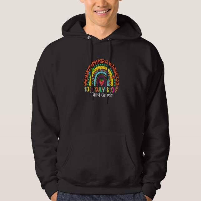 100 Days of Third Grade  Teachers Kids Rainbow Leo Hoodie (Framsida)