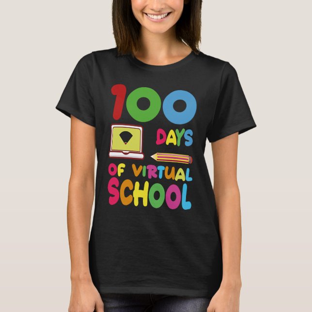 100 Days Of Virtual School 2023 T Shirt (Framsida)