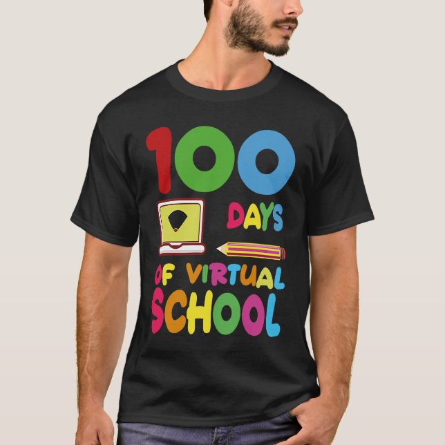 100 Days Of Virtual School 2023 T Shirt (Framsida)