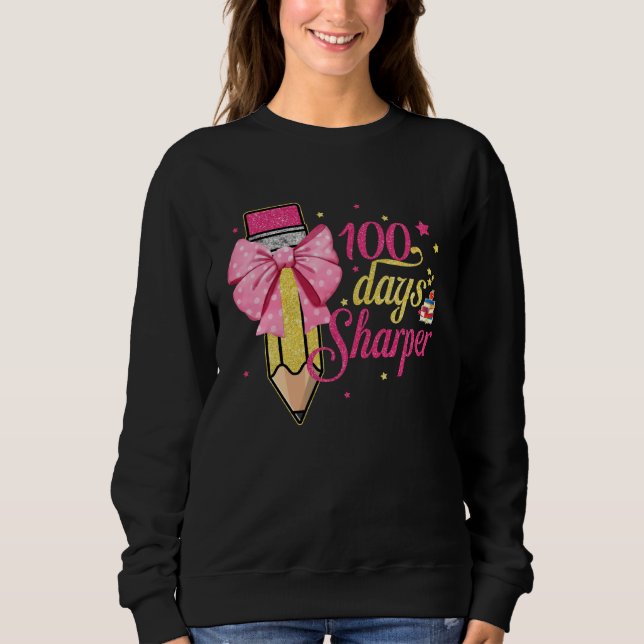 100 Days Sharper Happy 100 Days Of School Pencil B T Shirt (Framsida)