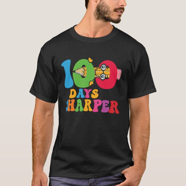 100 Days Sharper Teacher Student Happy 100th Day O T Shirt (Framsida)