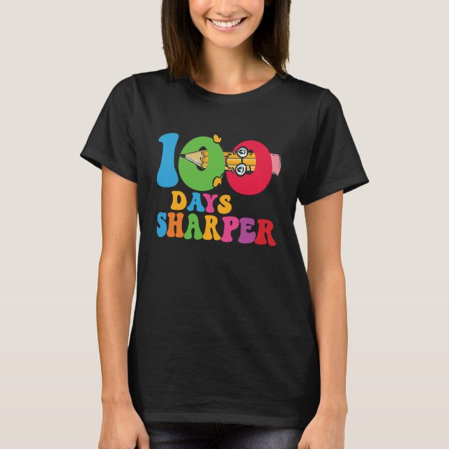 100 Days Sharper Teacher Student Happy 100th Day O T Shirt (Framsida)
