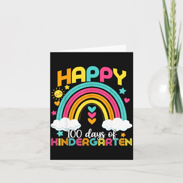 100 Days Smarter 100th Day Of Kindergarten Teacher Kort (Framsida)