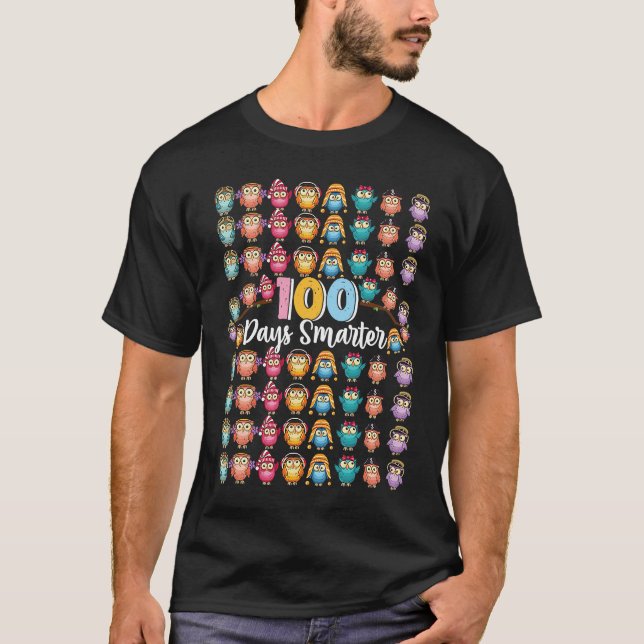 100 Days Smarter  100th Day Of School Owl Kids & T T Shirt (Framsida)