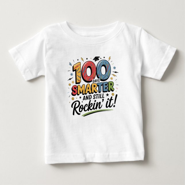 100 Days Smarter and Still Rockin’ It T Shirt (Framsida)