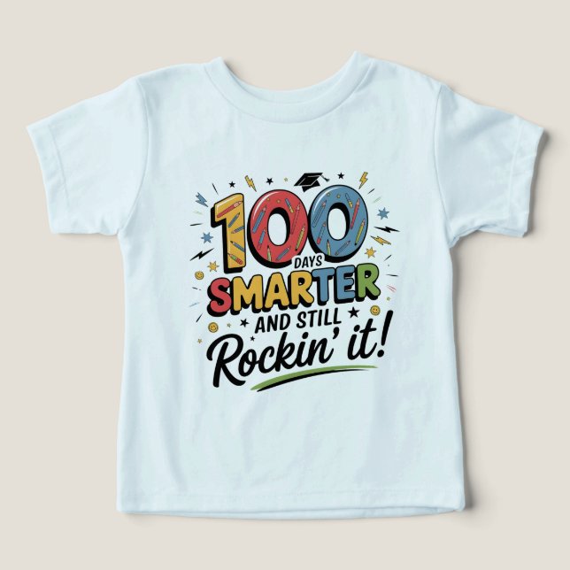 100 Days Smarter and Still Rockin’ It T Shirt (Design Framsida)
