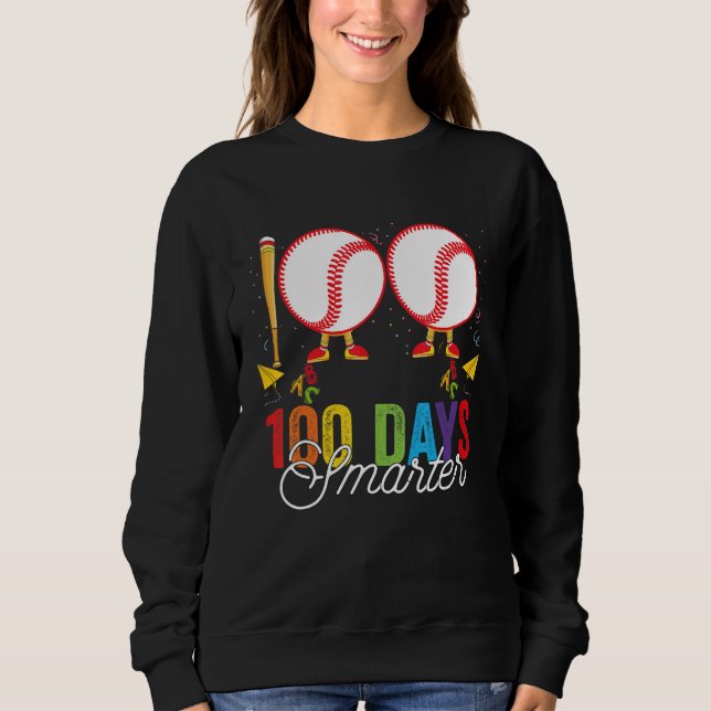 100 days smarter Baseball For Teachers And Kids St T Shirt (Framsida)
