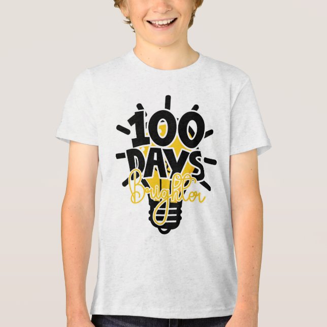 100 Days Smarter & Brighter School T Shirt (Framsida)
