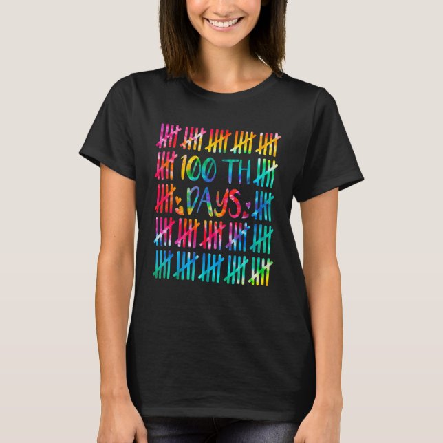 100 Days Smarter Counting Tally Marks 100Th Day Of T Shirt (Framsida)