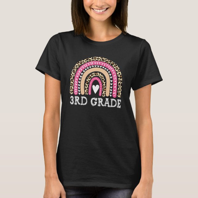 100 Days Smarter Cute 100th Day Of 3rd Grade Rainb T Shirt (Framsida)