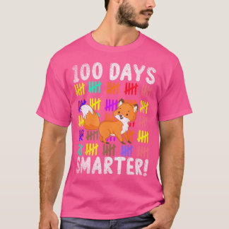 100 Days Smarter Cute Animal Fox 100 Days Of Schoo T Shirt