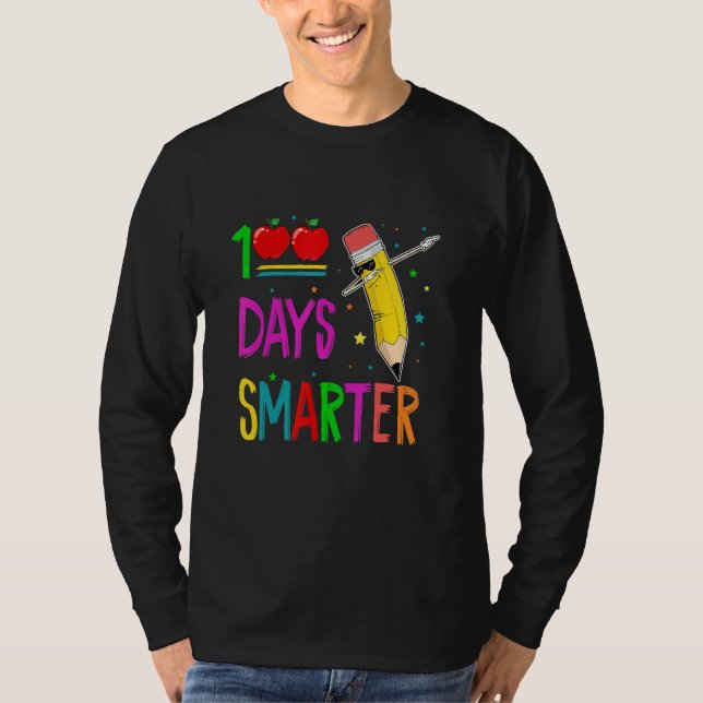 100 Days Smarter   Dabbing Crayons 100th Day Of Sc T Shirt (Framsida)