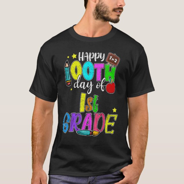 100 Days Smarter First Grade 100th Day Of School 1 T Shirt (Framsida)