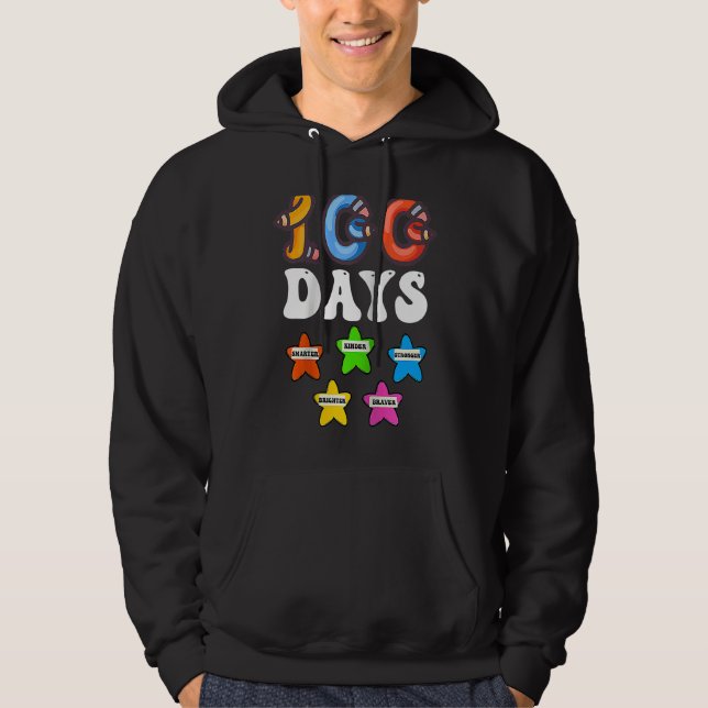 100 Days Smarter For Girls Teachers 100th Day Of S Hoodie (Framsida)