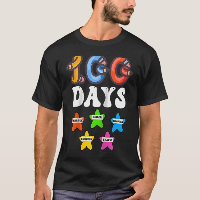 100 Days Smarter For Girls Teachers 100th Day Of S T Shirt (Framsida)