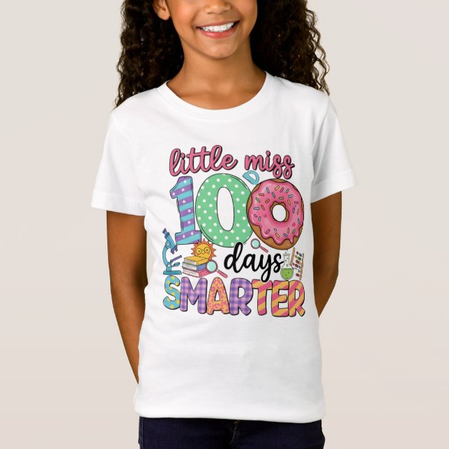 100 Days Smarter – Happy 100 Days of School T Shirt (Framsida)