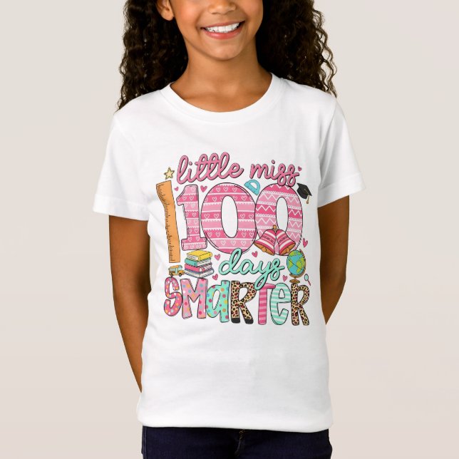 100 Days Smarter – Happy 100 Days of School T Shirt (Framsida)