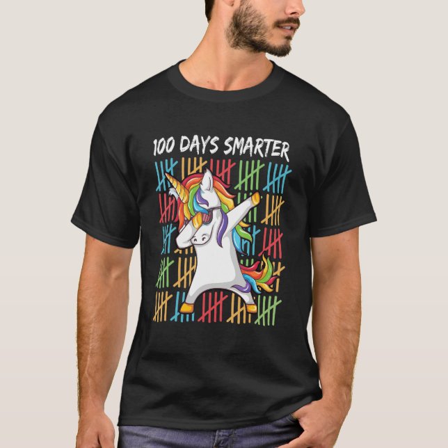 100 Days Smarter Happy 100th Day Of School Dabbing T Shirt (Framsida)