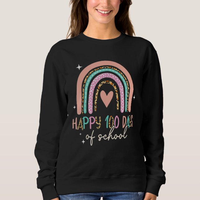 100 Days Smarter Happy 100th Day Of School Rainbow T Shirt (Framsida)