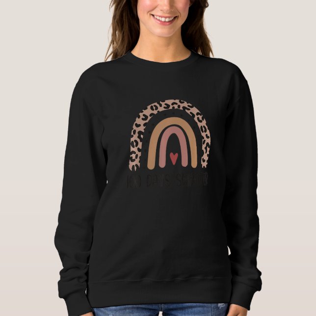 100 Days Smarter Happy 100th Day Of School Rainbow T Shirt (Framsida)