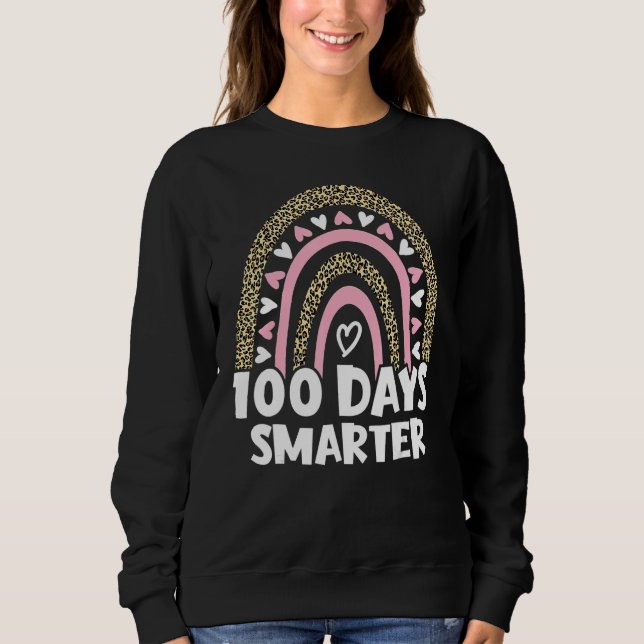 100 Days Smarter Happy 100th Day Of School Rainbow T Shirt (Framsida)
