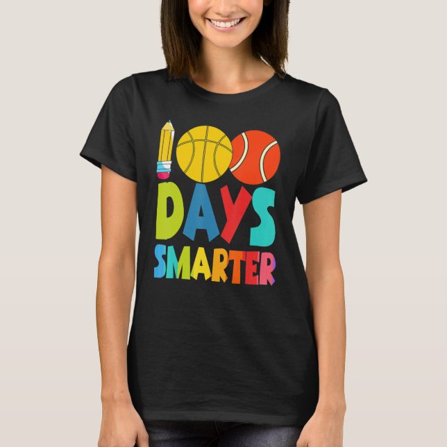 100 Days Smarter Happy 100th Day Of School Student T Shirt (Framsida)