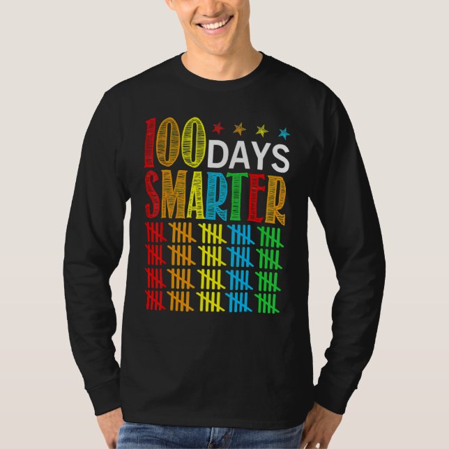 100 Days Smarter Happy 100th Day Of School Student T Shirt (Framsida)