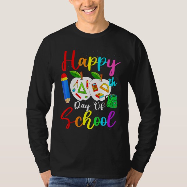 100 Days Smarter Happy 100th Day Of School Student T Shirt (Framsida)