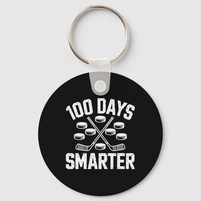 100 Days Smarter Hockey 100th Day Of School Studen Nyckelring (Framsida)