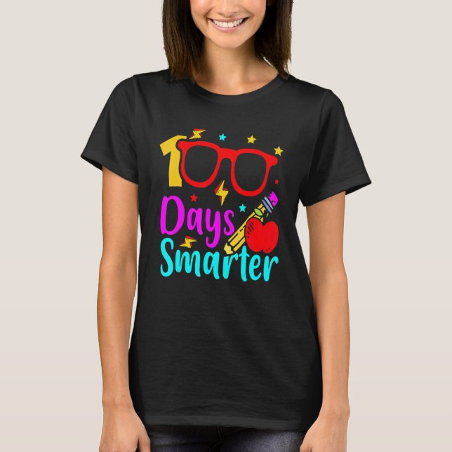 100 Days Smarter Kids Boy Girls 100th Day Of Schoo T Shirt (Framsida)