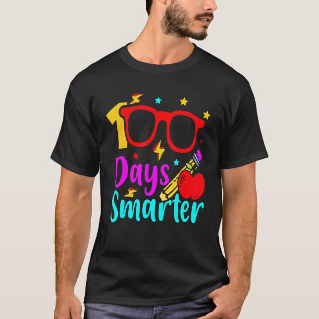 100 Days Smarter Kids Boy Girls 100th Day Of Schoo T Shirt (Framsida)